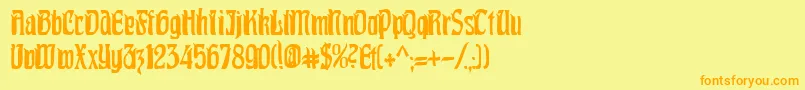 PittoreskCondensed Font – Orange Fonts on Yellow Background