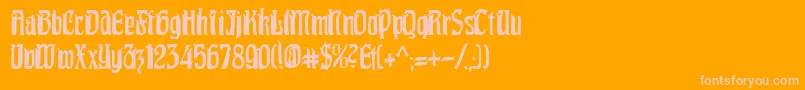PittoreskCondensed Font – Pink Fonts on Orange Background