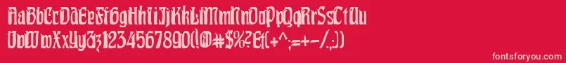 PittoreskCondensed Font – Pink Fonts on Red Background