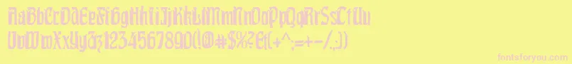 PittoreskCondensed Font – Pink Fonts on Yellow Background