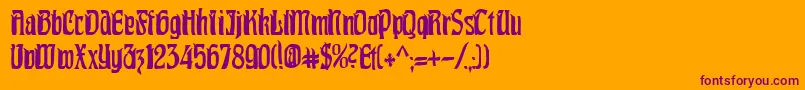 PittoreskCondensed Font – Purple Fonts on Orange Background