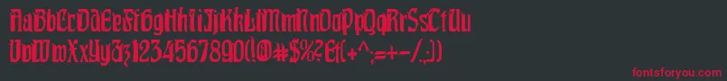 PittoreskCondensed Font – Red Fonts on Black Background
