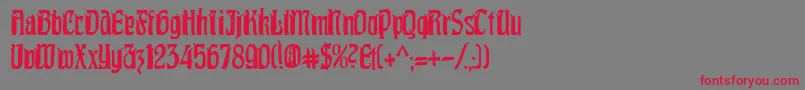 PittoreskCondensed Font – Red Fonts on Gray Background