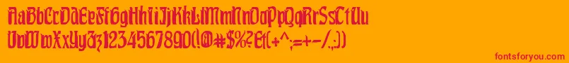 fuente PittoreskCondensed – Fuentes Rojas Sobre Fondo Naranja