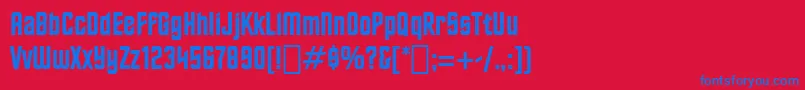 Toscr Font – Blue Fonts on Red Background
