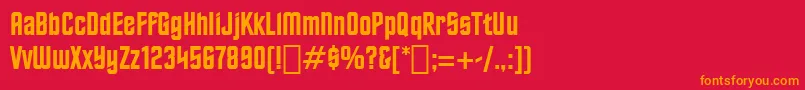 Toscr Font – Orange Fonts on Red Background