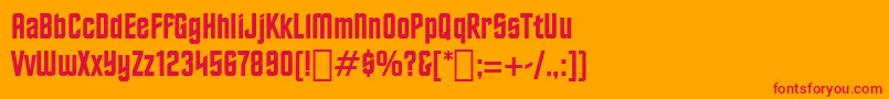 Toscr Font – Red Fonts on Orange Background