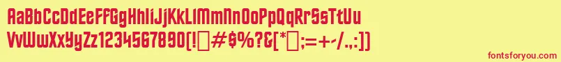 Toscr Font – Red Fonts on Yellow Background