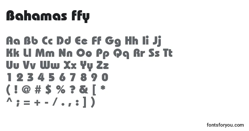 Fuente Bahamas ffy - alfabeto, números, caracteres especiales