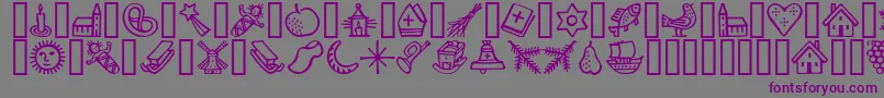 Шрифт Troyerdecember – фиолетовые шрифты на сером фоне