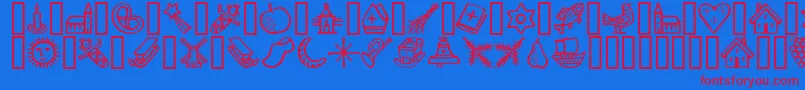 Troyerdecember Font – Red Fonts on Blue Background
