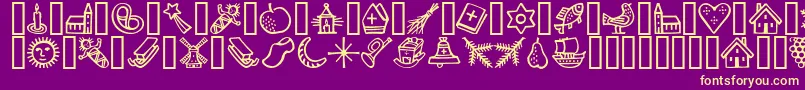 Шрифт Troyerdecember – жёлтые шрифты на фиолетовом фоне