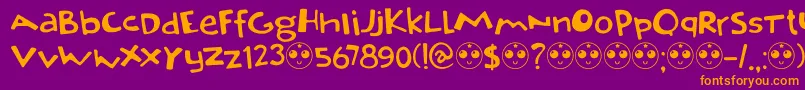 DkOrenji Font – Orange Fonts on Purple Background