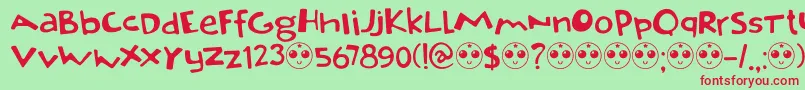 DkOrenji Font – Red Fonts on Green Background