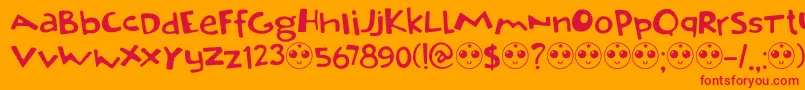 DkOrenji Font – Red Fonts on Orange Background