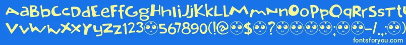 DkOrenji Font – Yellow Fonts on Blue Background