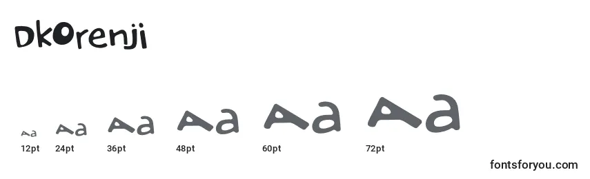 Размеры шрифта DkOrenji