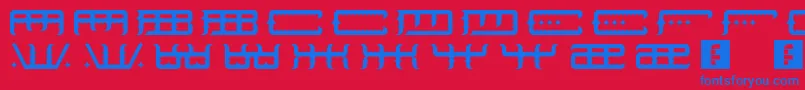 フォントSpaceOdin – 赤い背景に青い文字
