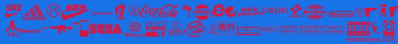 Vaporwave Font – Red Fonts on Blue Background