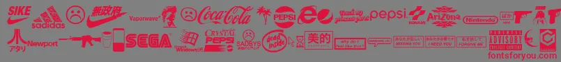 Vaporwave Font – Red Fonts on Gray Background