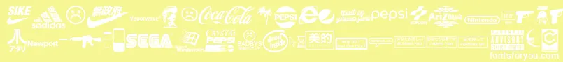 Vaporwave Font – White Fonts on Yellow Background