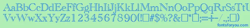 CathedralopenRegular Font – Blue Fonts on Green Background