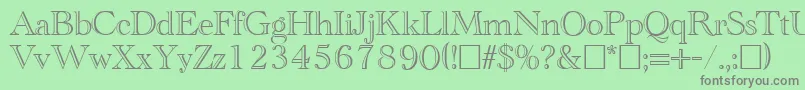 CathedralopenRegular Font – Gray Fonts on Green Background