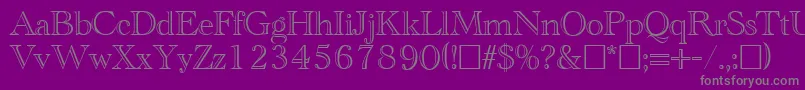 CathedralopenRegular-Schriftart – Graue Schriften auf violettem Hintergrund