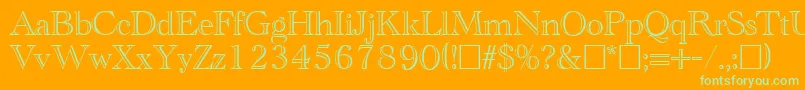 CathedralopenRegular Font – Green Fonts on Orange Background