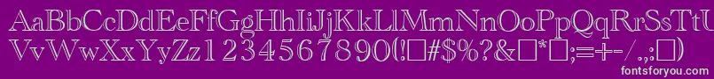 CathedralopenRegular Font – Green Fonts on Purple Background