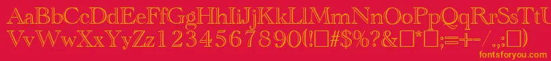 CathedralopenRegular Font – Orange Fonts on Red Background