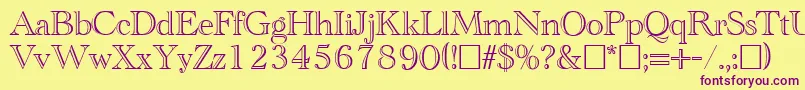 CathedralopenRegular Font – Purple Fonts on Yellow Background