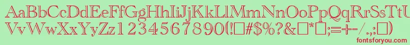 CathedralopenRegular Font – Red Fonts on Green Background