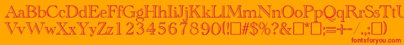 CathedralopenRegular Font – Red Fonts on Orange Background