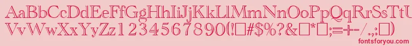 CathedralopenRegular Font – Red Fonts on Pink Background