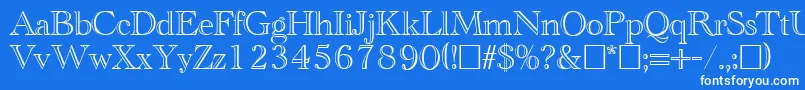 CathedralopenRegular-Schriftart – Weiße Schriften auf blauem Hintergrund