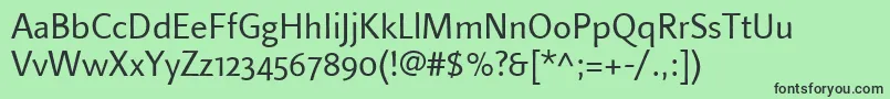 LinotypefinneganosfRegular Font – Black Fonts on Green Background