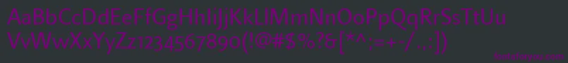 LinotypefinneganosfRegular Font – Purple Fonts on Black Background