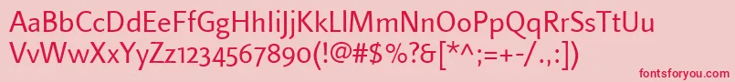 LinotypefinneganosfRegular Font – Red Fonts on Pink Background