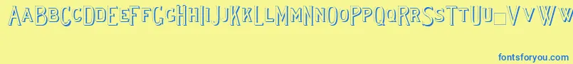 Lewishamshadowii Font – Blue Fonts on Yellow Background