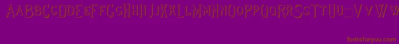 Lewishamshadowii-Schriftart – Braune Schriften auf violettem Hintergrund