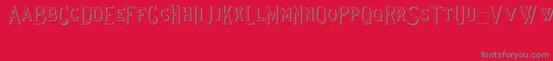 フォントLewishamshadowii – 赤い背景に灰色の文字