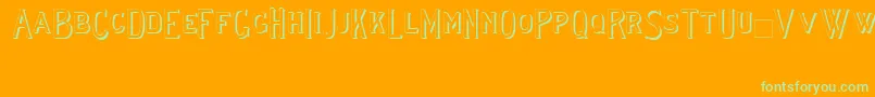 Lewishamshadowii Font – Green Fonts on Orange Background