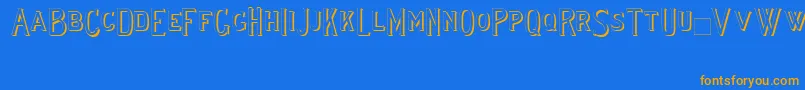 Lewishamshadowii Font – Orange Fonts on Blue Background