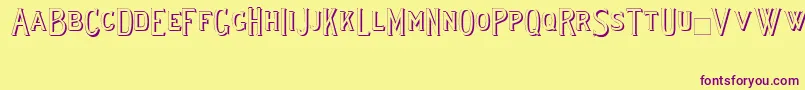 Lewishamshadowii Font – Purple Fonts on Yellow Background