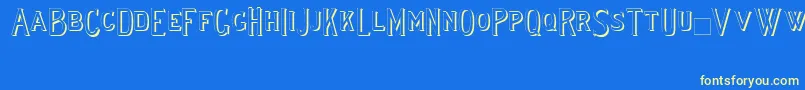 Lewishamshadowii Font – Yellow Fonts on Blue Background