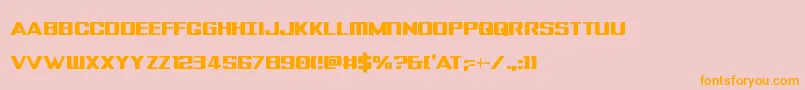 フォントTigersharkextracond – オレンジの文字がピンクの背景にあります。