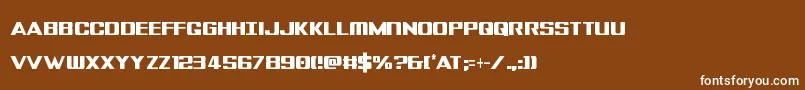 Czcionka Tigersharkextracond – białe czcionki na brązowym tle