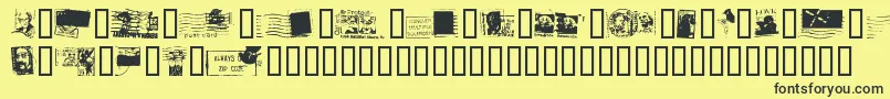 Czcionka DeadLetterOfficeThirtyTwo – czarne czcionki na żółtym tle