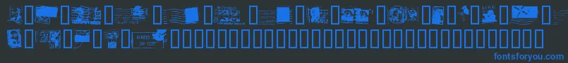 DeadLetterOfficeThirtyTwo Font – Blue Fonts on Black Background